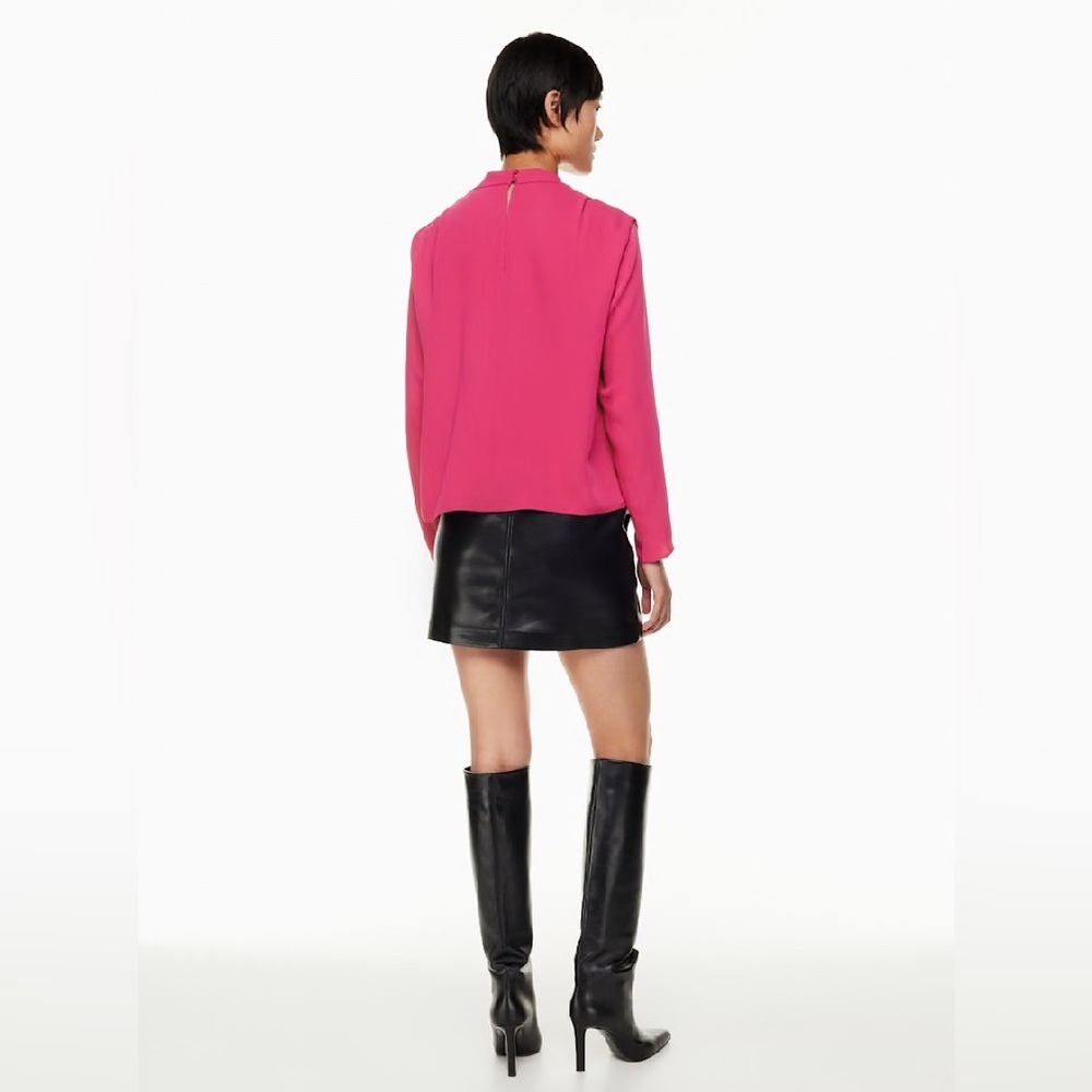New Aritzia Babaton Satin cowl-neck Carter Longsleeve Blouse - Picture 3 of 12